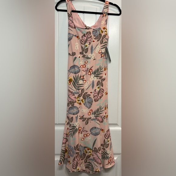 Tropical Print Tie-Back Midi Dress NWT - Picture 3 of 4